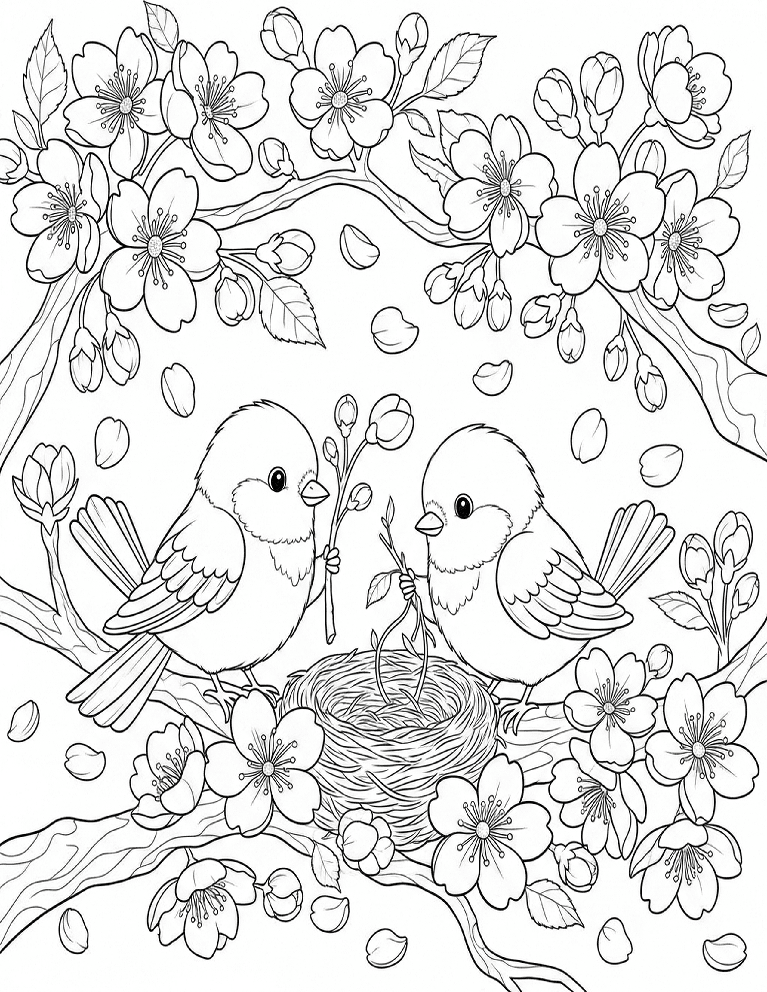 Birds in Cherry Blossom