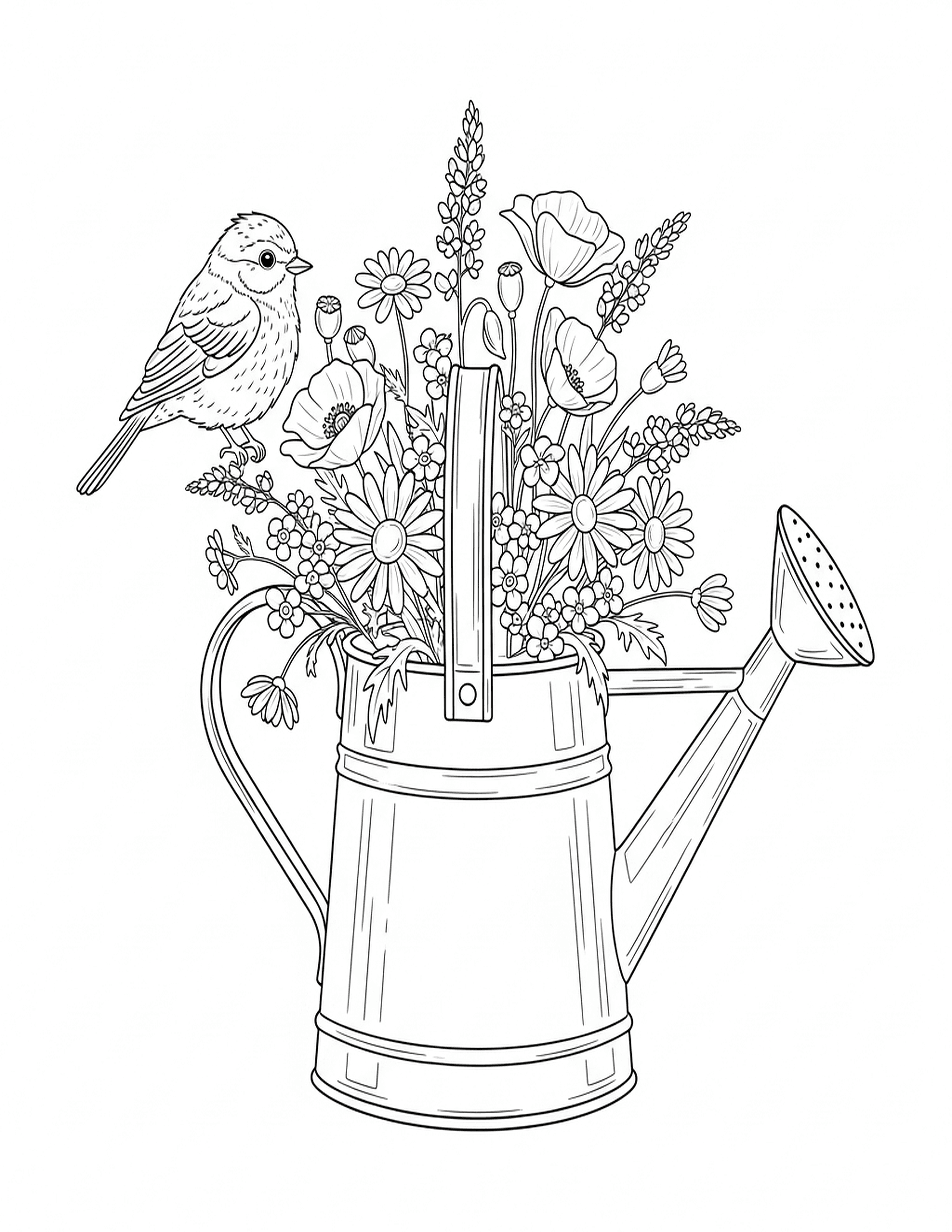 Bluebird & Watering Can