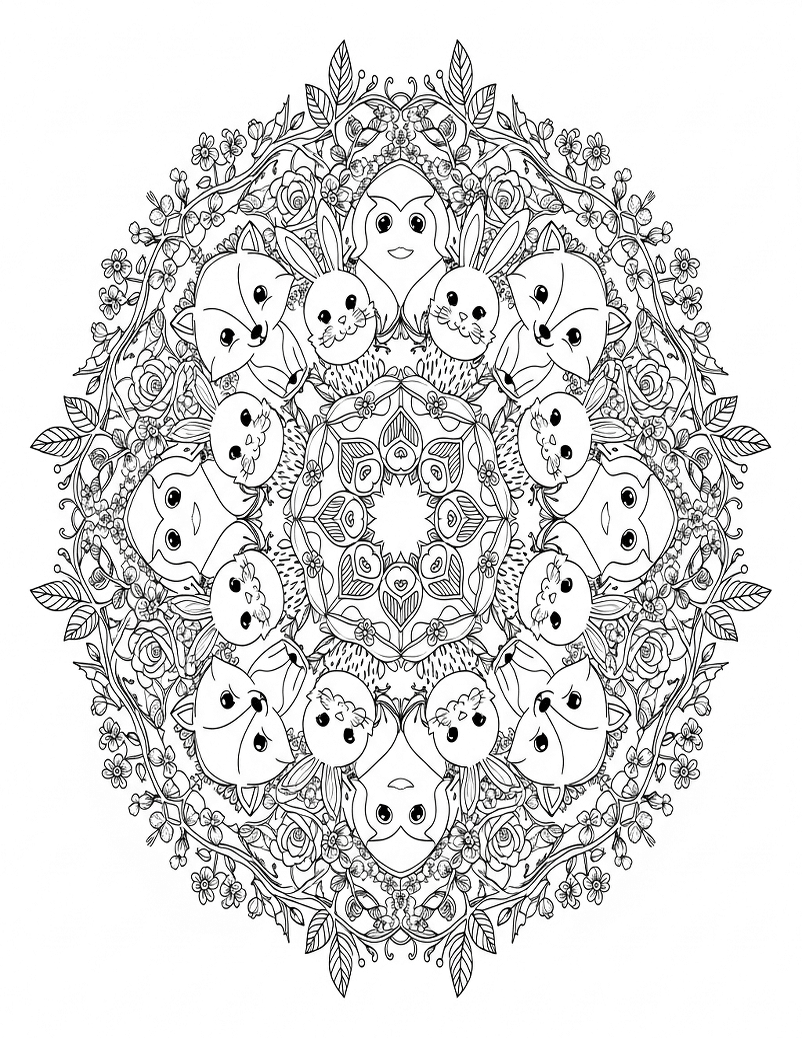 Woodland Animal Mandala