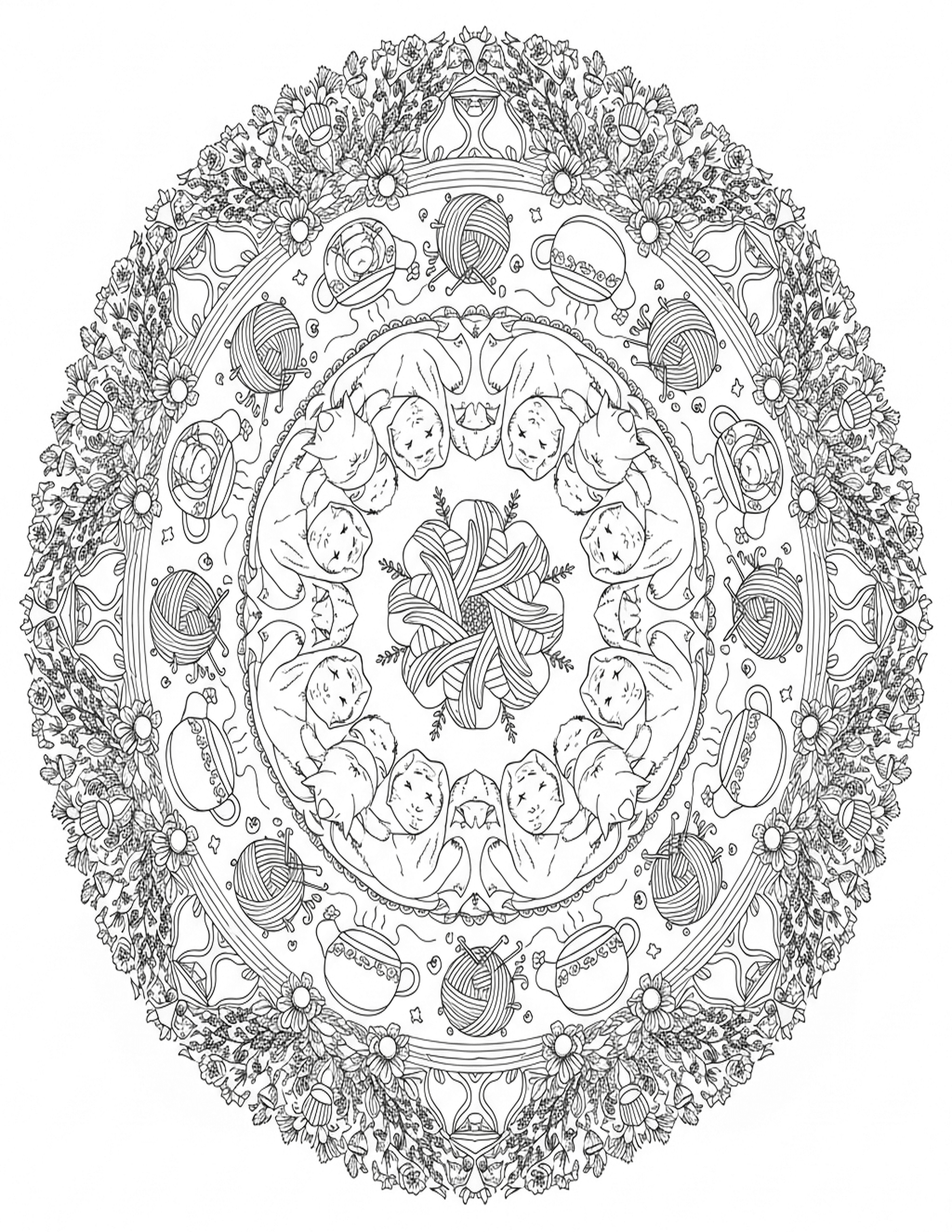 Cat & Kitten Mandala
